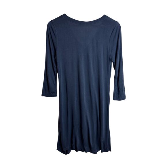 Chan Luu Gray Button Front Long Tunic Top 3/4 Sleeve Boho Y2K Minimalist M - Picture 6 of 11